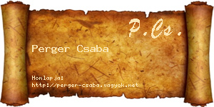 Perger Csaba névjegykártya